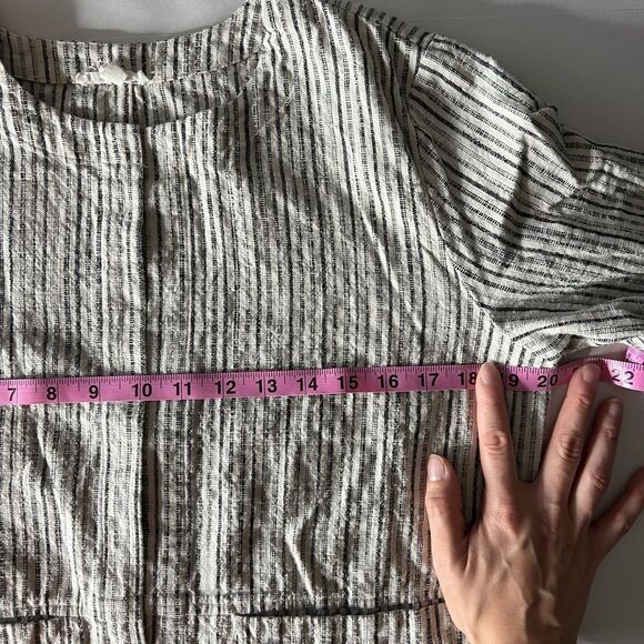 Eileen Fisher Organic cotton Stripe Open Front Preppy Minimalist Summer Vacation - Picture 10 of 11